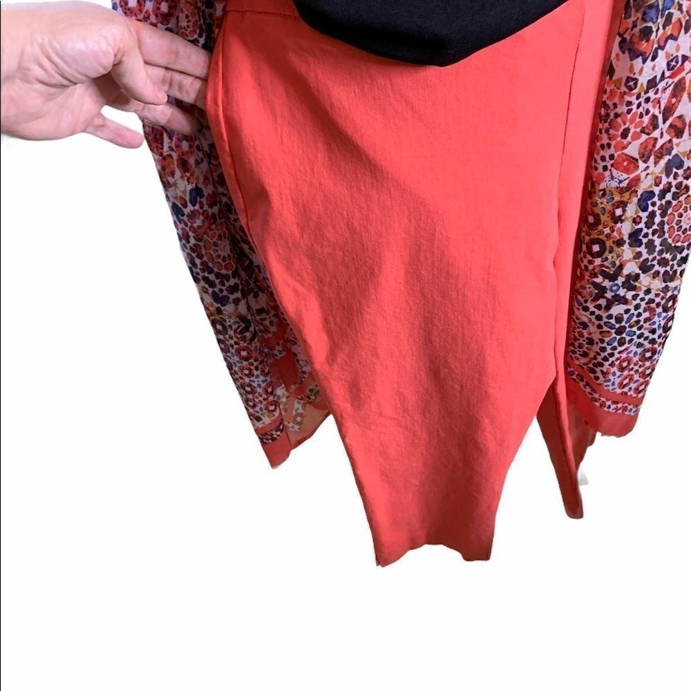 crop pant straight leg dk peach size large pull on easy care - Picture 3 of 6